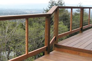 Cable fencing on a deck in the southern portion of Kenner, Louisiana.